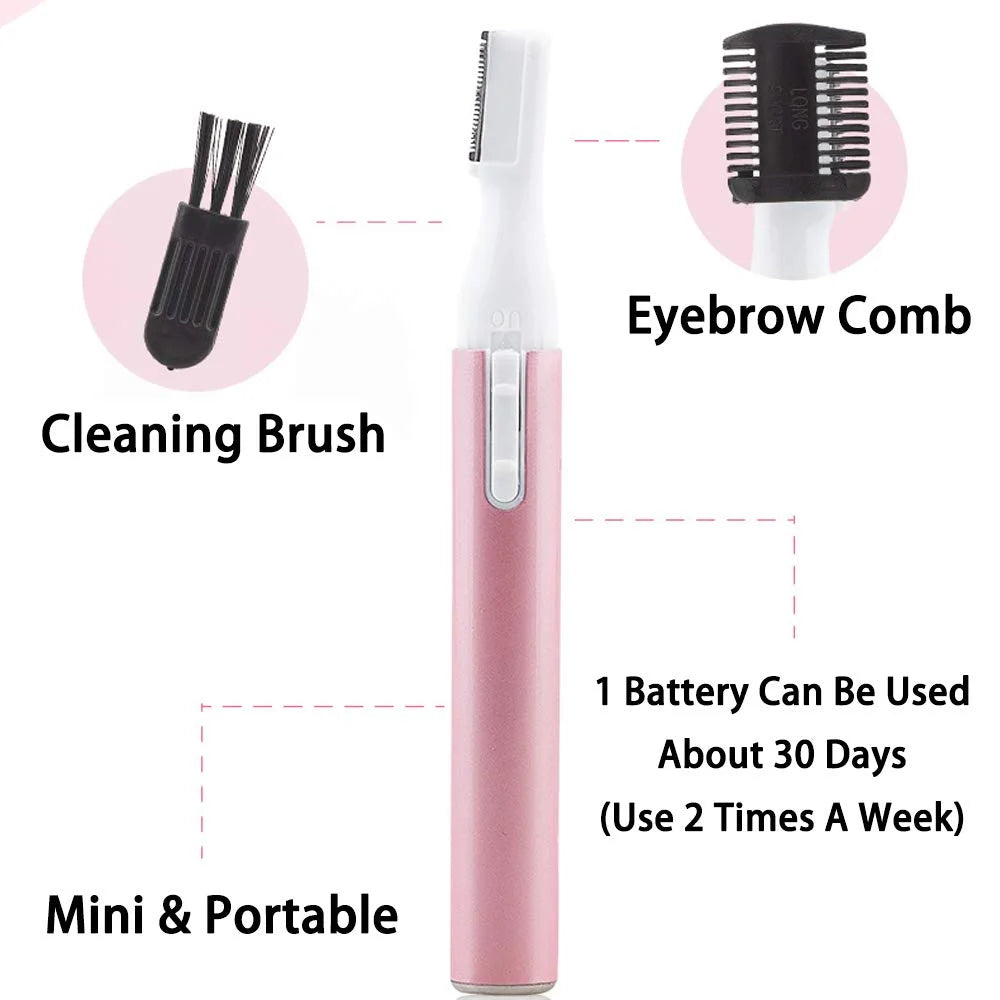 Electric Eyebrow Trimmer & Facial Hair Remover for Women