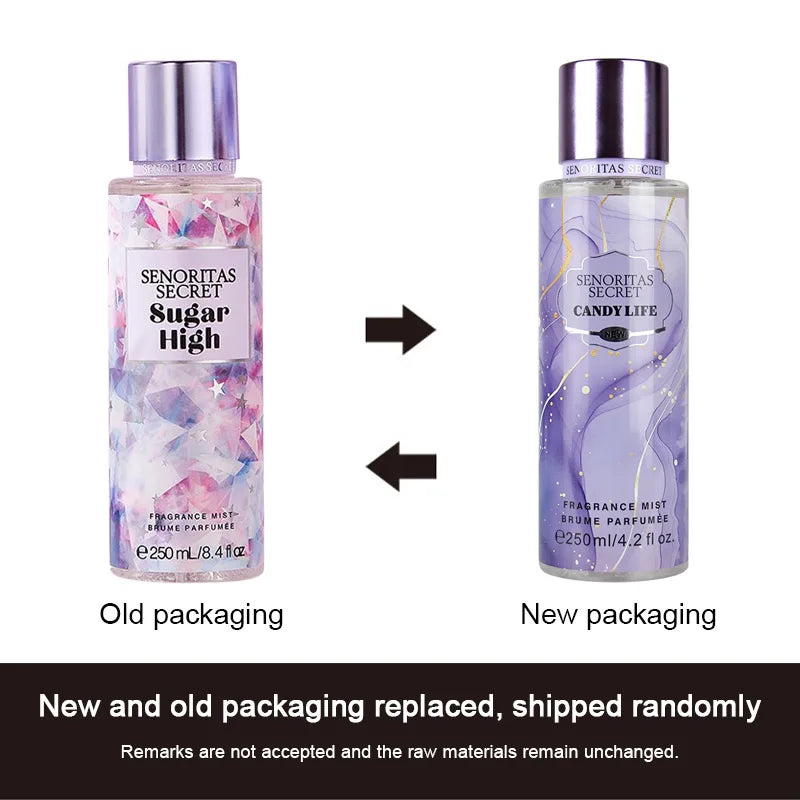 Woman Secret Perfume Vanilla Flower Fruit Fragrance Mist Scent Long-Lasting Charm Parfume Entice Body Spray Air Freshener 250Ml