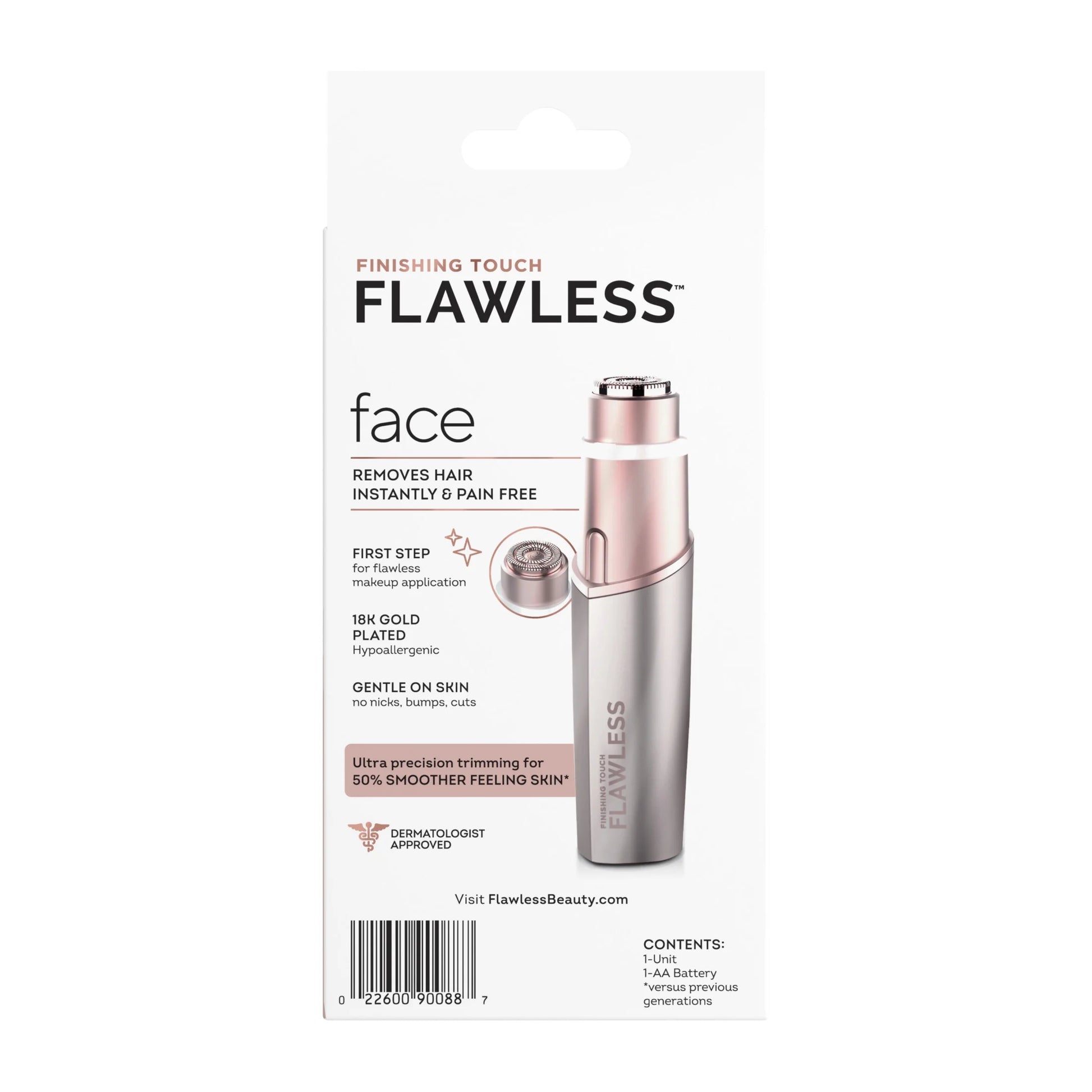 Finishing Touch Facial Hair Remover for Women, Rose Gold