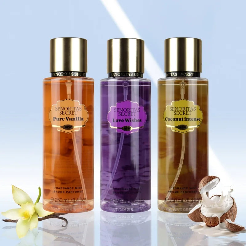Woman Secret Perfume Vanilla Flower Fruit Fragrance Mist Scent Long-Lasting Charm Parfume Entice Body Spray Air Freshener 250Ml
