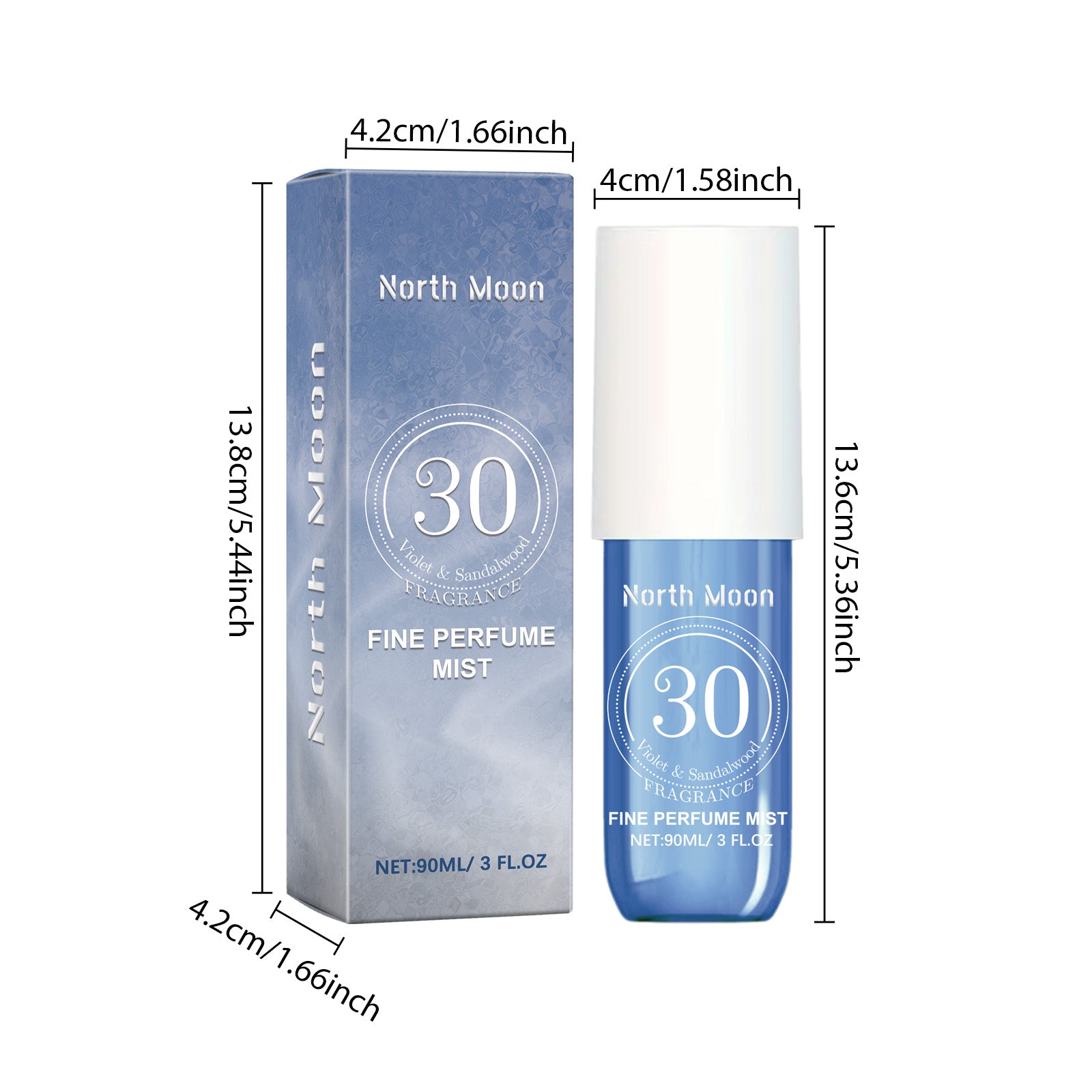 North Moon Fragrance Spray, Spray Body Splash for Women, Hair & Body Fragrance Mist, Fresh Long Duration Fragrance Spray Scent, Women'S Dating Perfume Spray