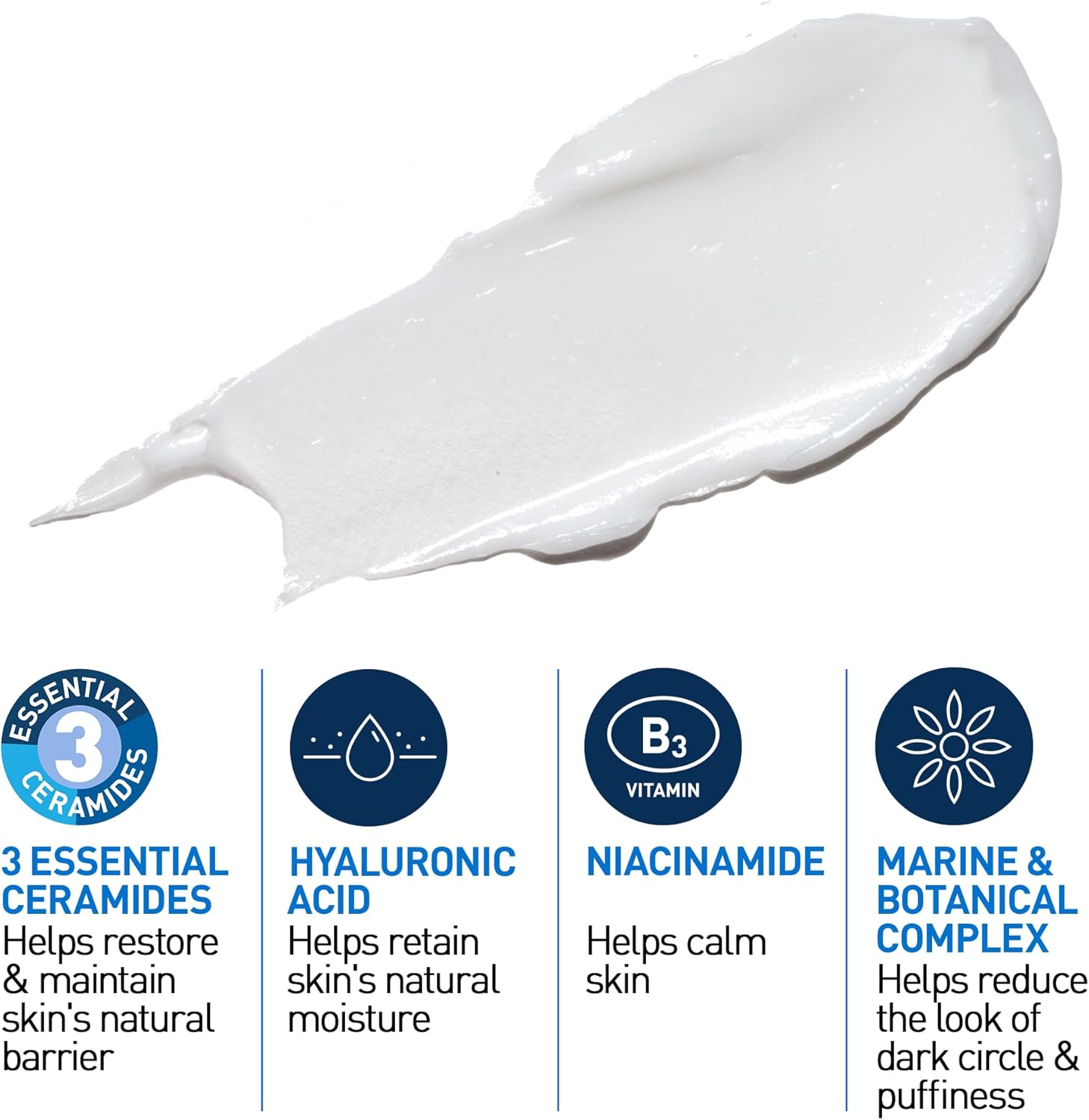 Eye Repair Cream with 3 Essential Ceramides and Hyaluronic Acid for Dark Circles & Puffiness 14Ml