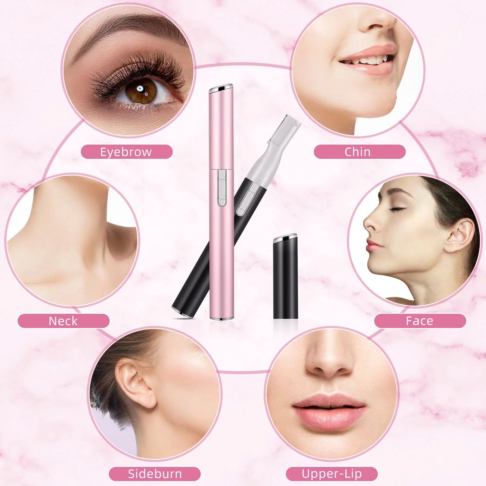 Electric Eyebrow Trimmer & Facial Hair Remover for Women