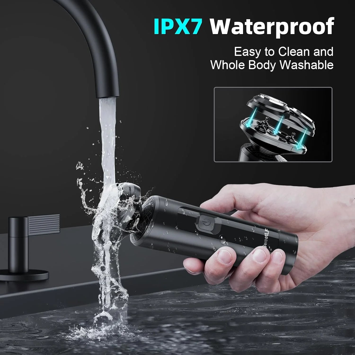 2-in-1 Electric Shaver for Men – Waterproof Beard Trimmer