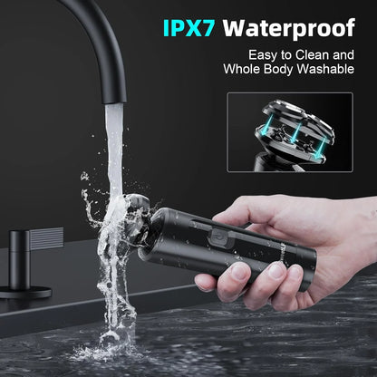 2-in-1 Electric Shaver for Men – Waterproof Beard Trimmer