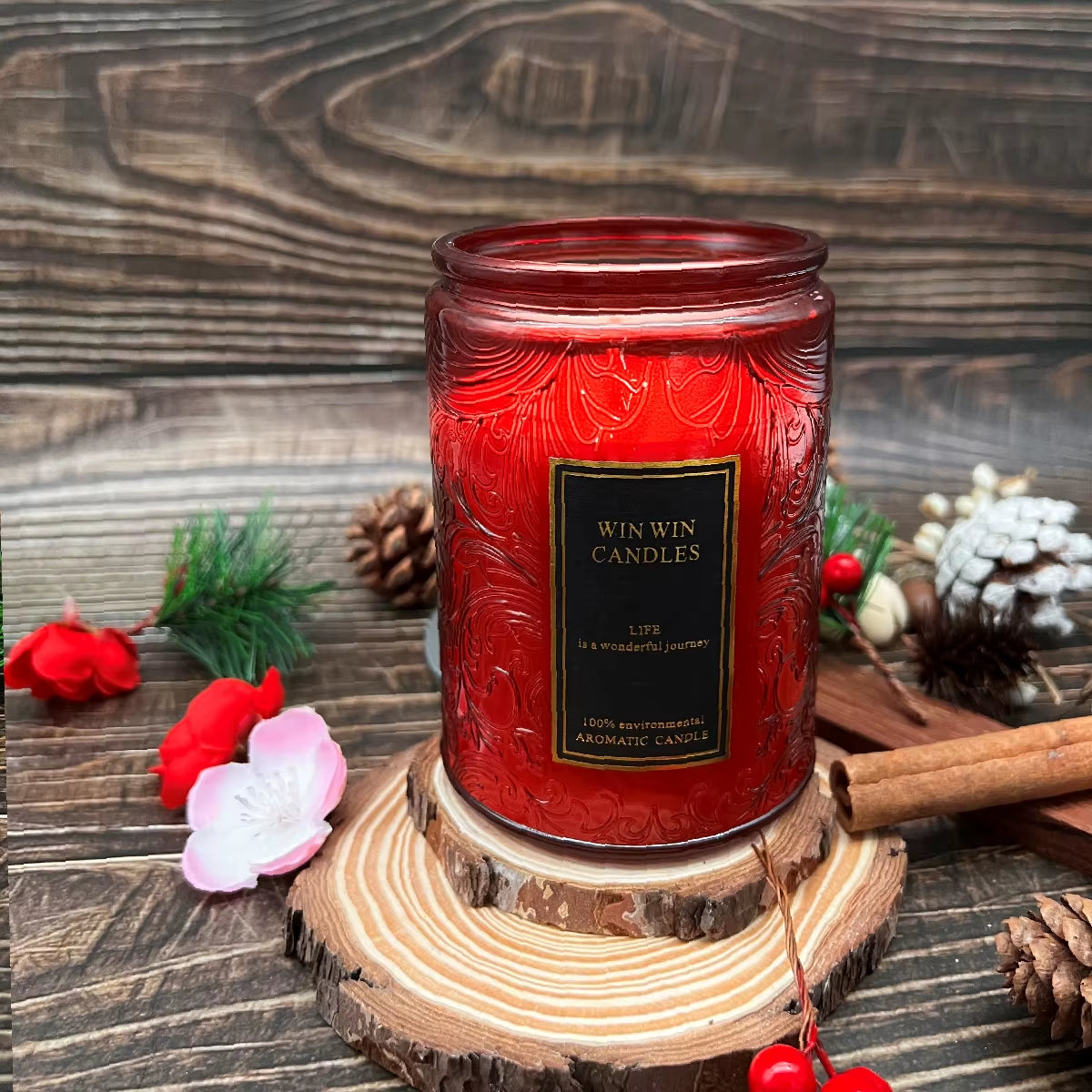 Floral Scented Candle Lavender/Velvet Rose Fragrance Embosse Fragrance Candle Jar Home Indoor Fragrance Candle Glass 40-90Hours