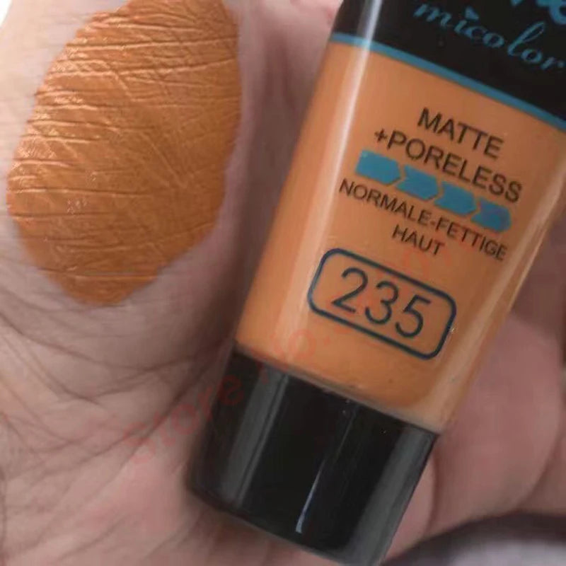 Micolor Fit Me 2 in 1 Matte Black Skin 30G Poreless Powder + 30Ml Liquid Foundation Dark Skin Dedicated Foundation Cosmetic Set