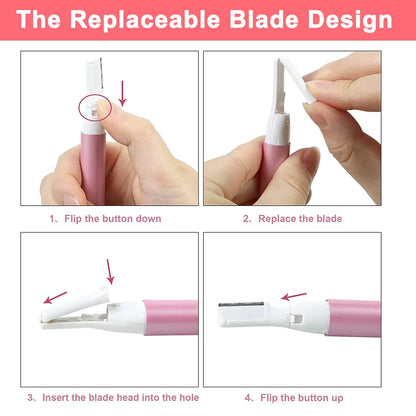 Electric Eyebrow Trimmer & Facial Hair Remover for Women