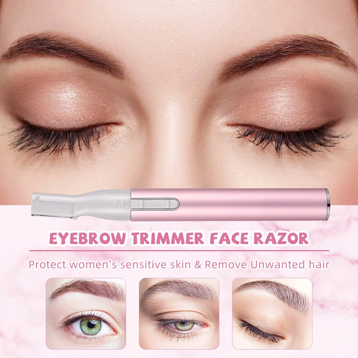 Electric Eyebrow Trimmer & Facial Hair Remover for Women