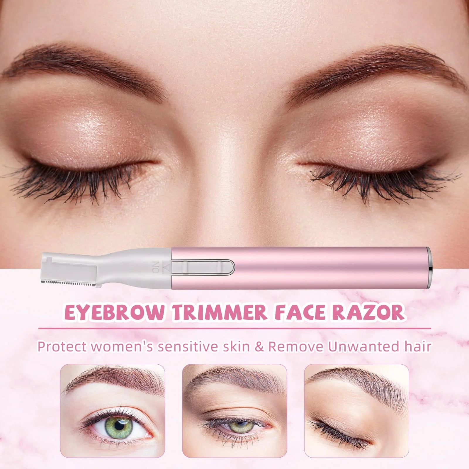 Electric Eyebrow Trimmer & Facial Hair Remover for Women