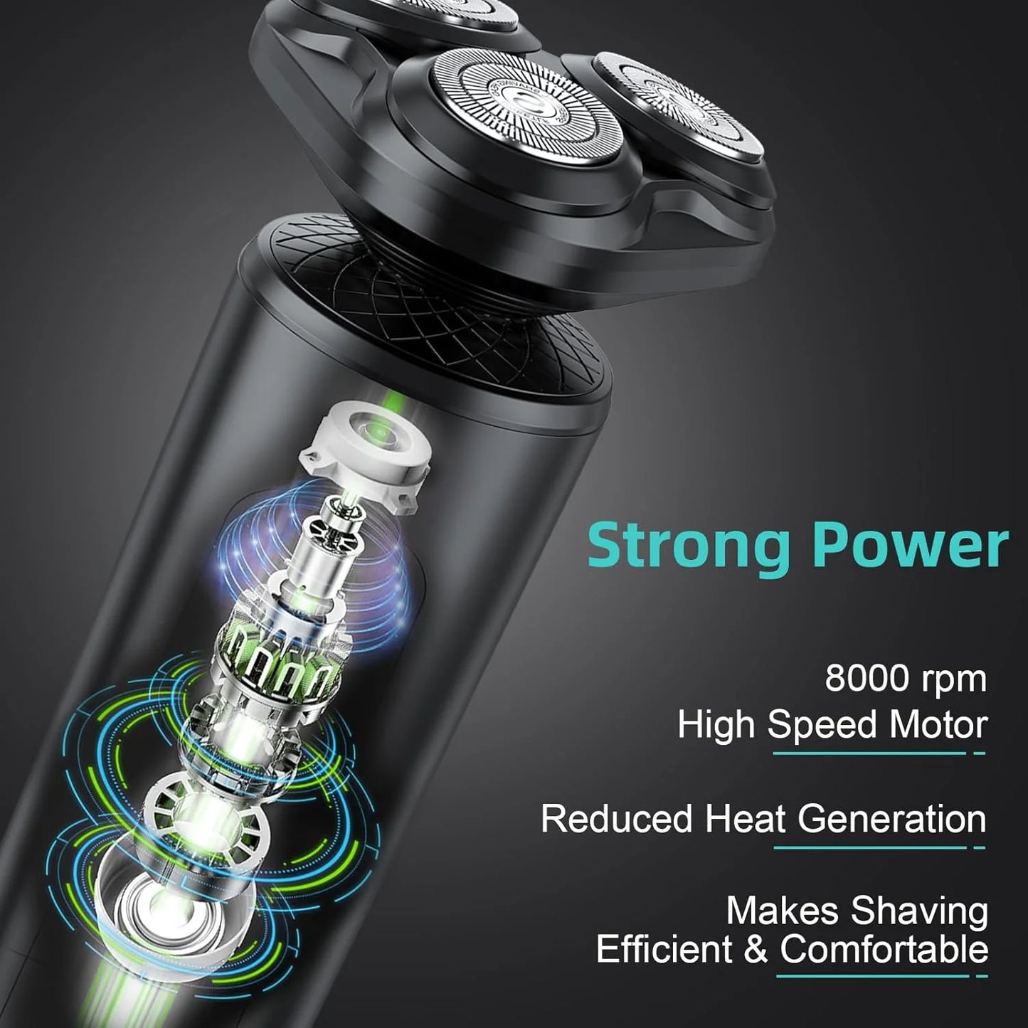2-in-1 Electric Shaver for Men – Waterproof Beard Trimmer
