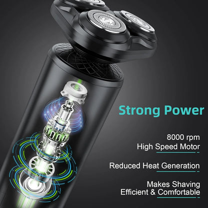 2-in-1 Electric Shaver for Men – Waterproof Beard Trimmer