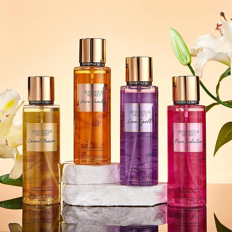 Woman Secret Perfume Vanilla Flower Fruit Fragrance Mist Scent Long-Lasting Charm Parfume Entice Body Spray Air Freshener 250Ml