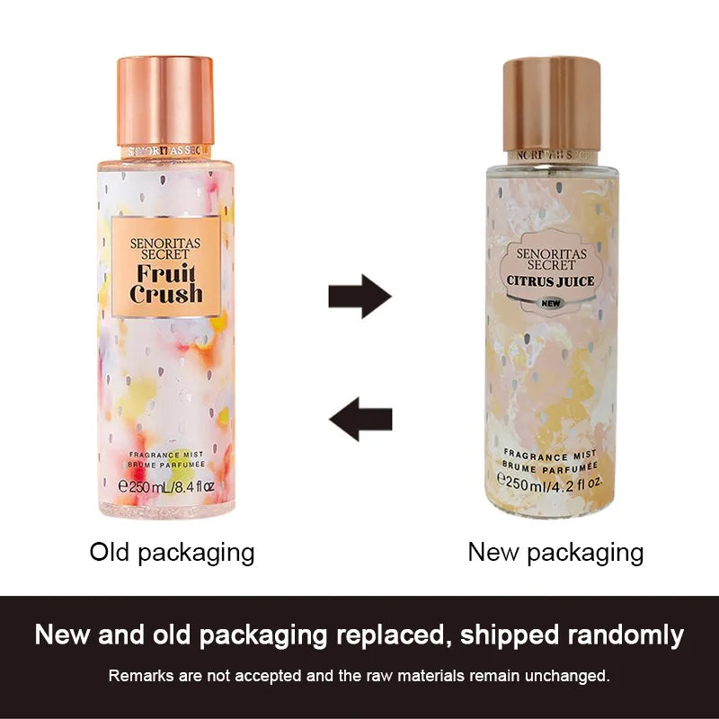 Woman Secret Perfume Vanilla Flower Fruit Fragrance Mist Scent Long-Lasting Charm Parfume Entice Body Spray Air Freshener 250Ml