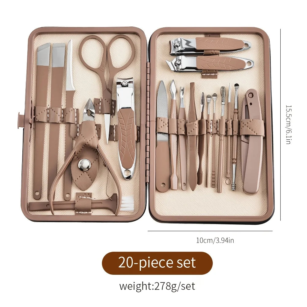 Nail Clipper Set 20Piece Set Nail Clipper Beauty Manicure Tool Set Nail Clipper Gift Set Hand Foot Care Tools Pedicure