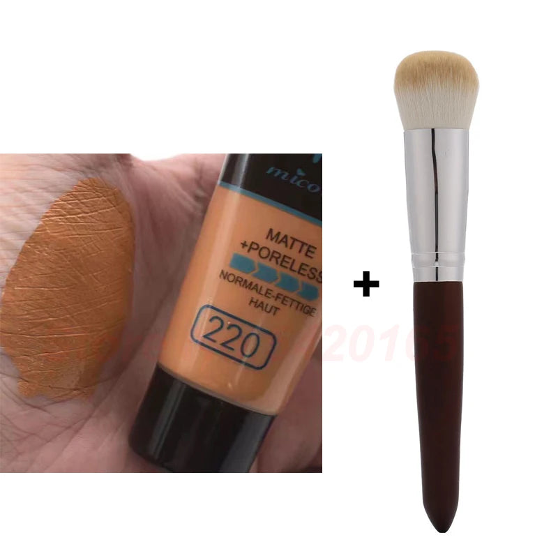 Micolor Fit Me 2 in 1 Matte Black Skin 30G Poreless Powder + 30Ml Liquid Foundation Dark Skin Dedicated Foundation Cosmetic Set