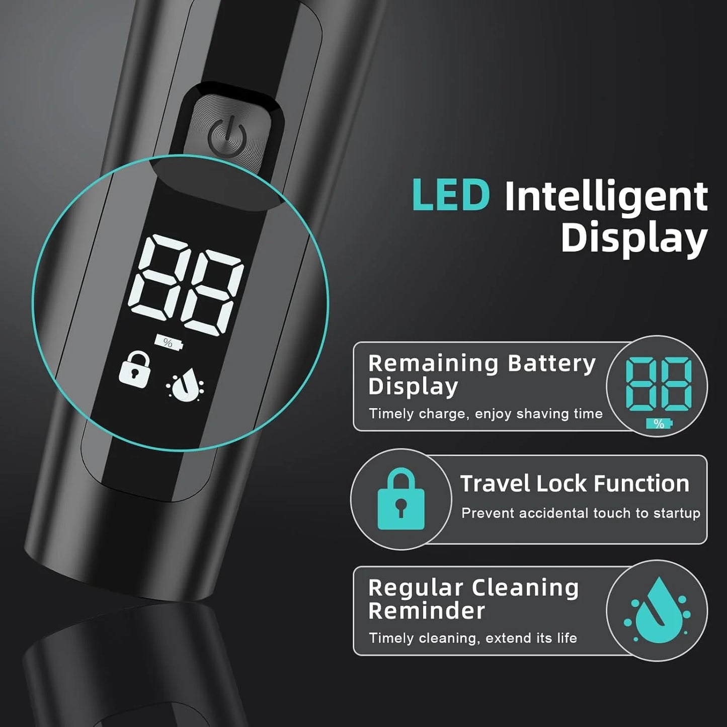 2-in-1 Electric Shaver for Men – Waterproof Beard Trimmer