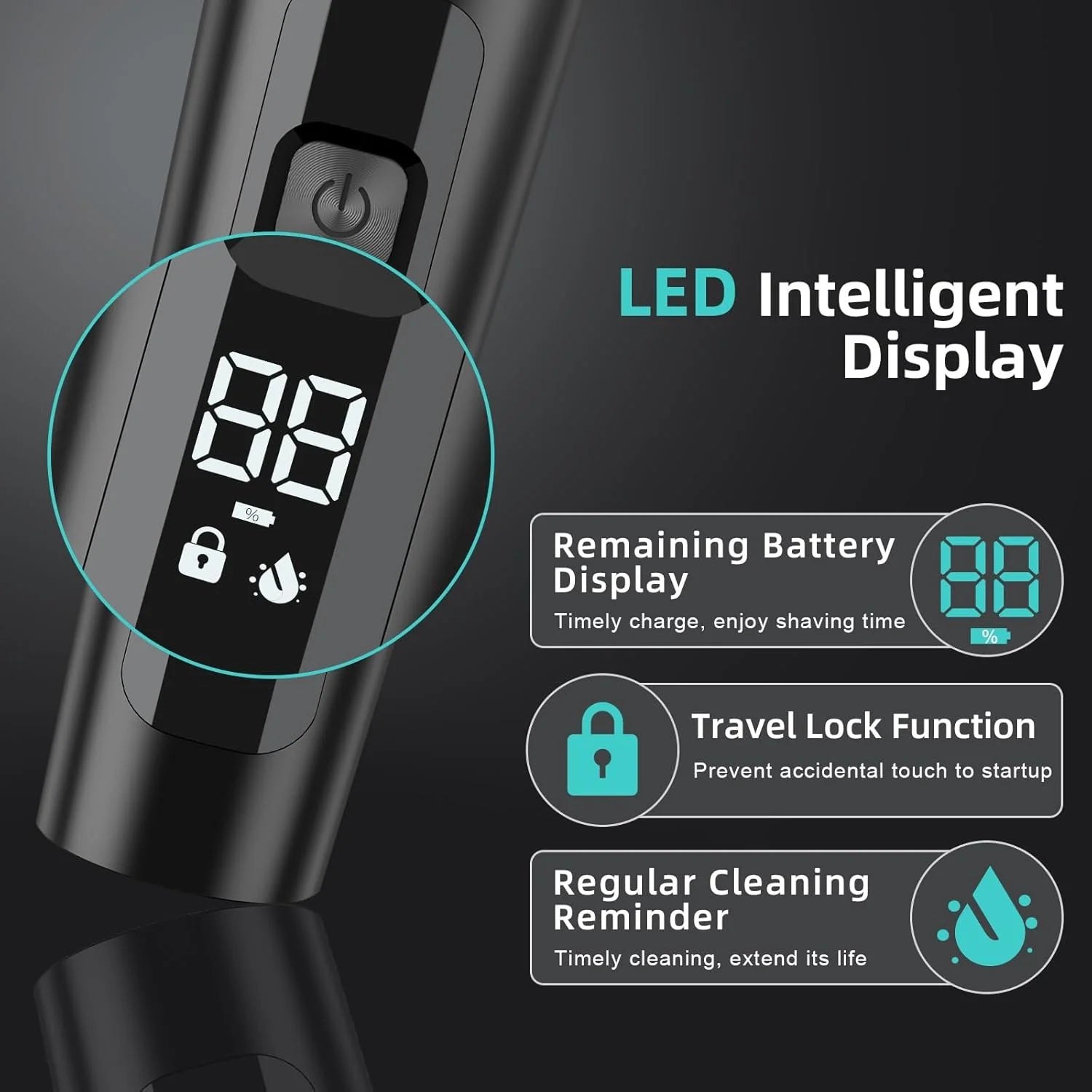 2-in-1 Electric Shaver for Men – Waterproof Beard Trimmer