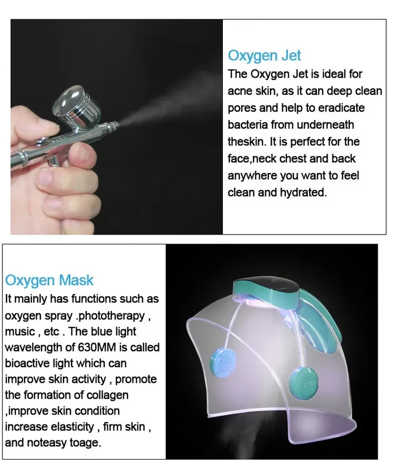 Professional Facial Mask Skin Rejuvenation Dome Face Oxygen Jet Machine Microdermabrasion Salon Spa Equipment